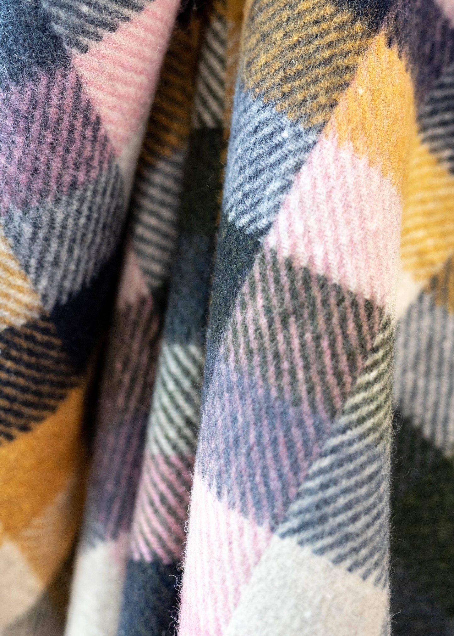 Recycled Wool Large Pet Blanket in Willow Herringbone